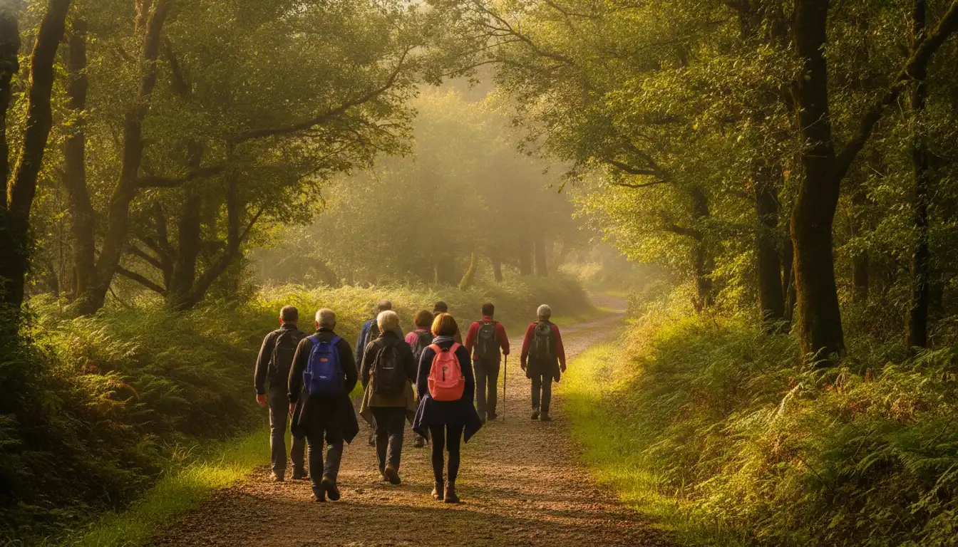 Sendero rural del Camino de Santiago en Galicia