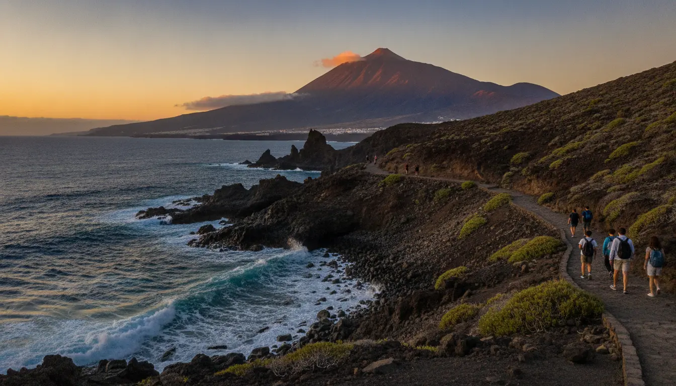 Costa volcánica de Tenerife con el Teide al fondo