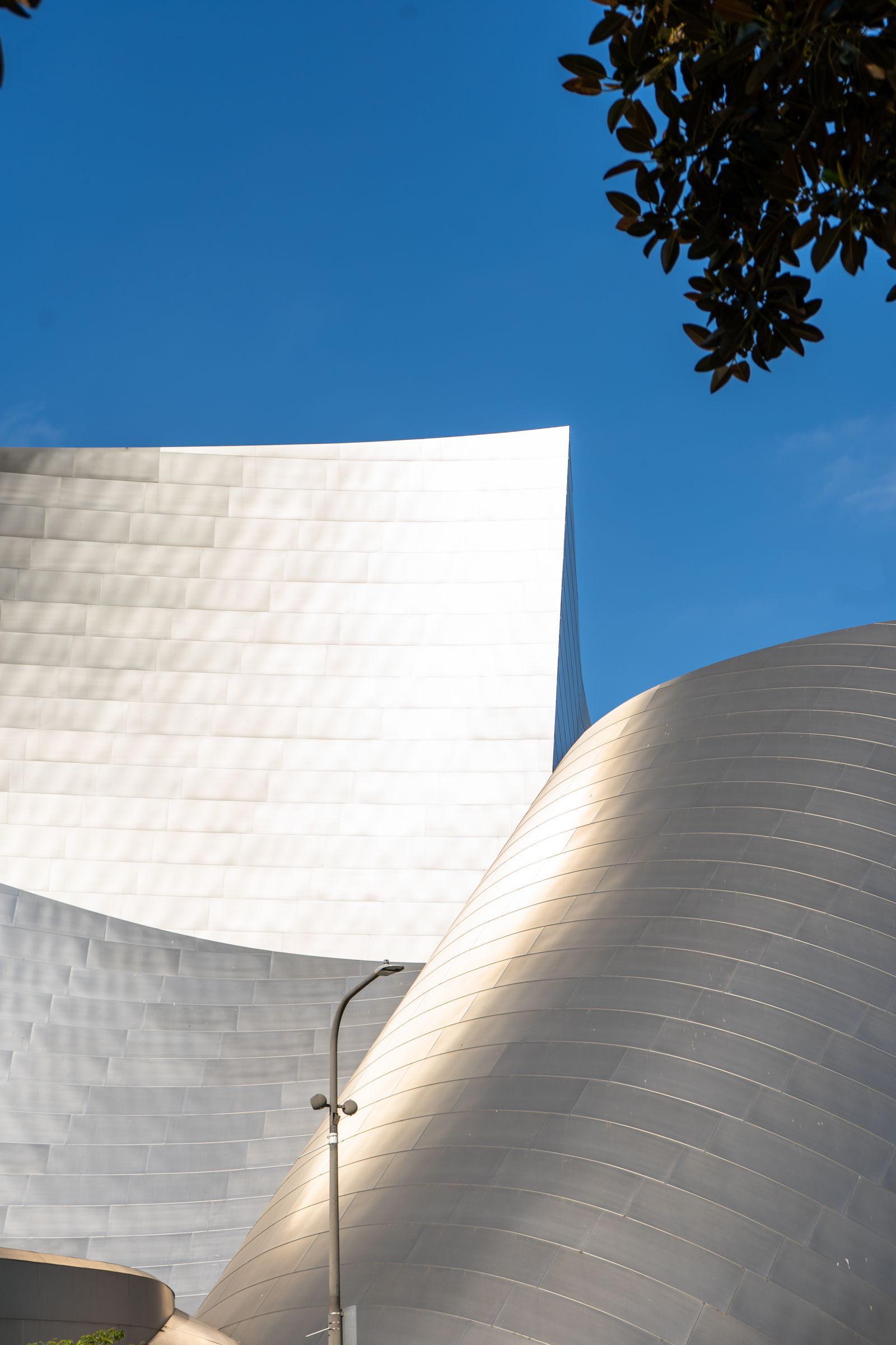 Fachada de acero del Museo Guggenheim de Bilbao con cielo despejado