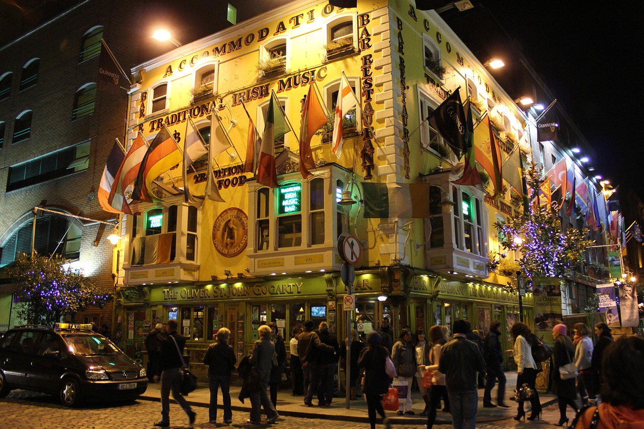 Calle de Temple Bar en Dublín, Irlanda
